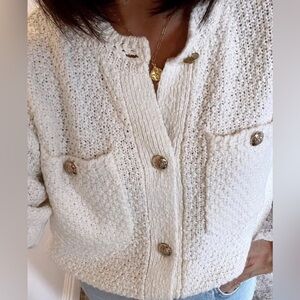 Massimo Dutti Textured Knit Cardigan